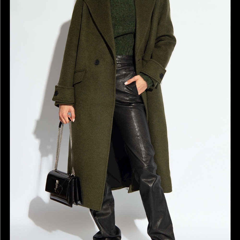 All Saints Mabel Oversized Coat with Double-Breasted Design olive green - Picture 3 of 10